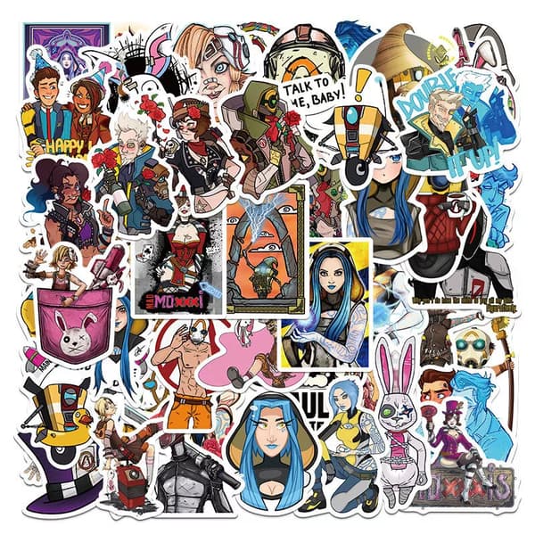 50 klassiska Borderlands Game Character Stickers New Tales PS5 XBox Decal Graffiti