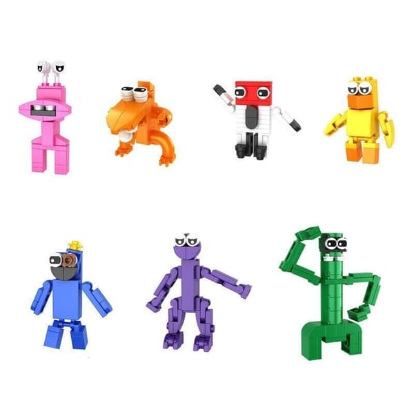 Rainbow Friends Byggkloss Leksaksmodeller Spelfigur Tegelsten Barnpresent 7 st