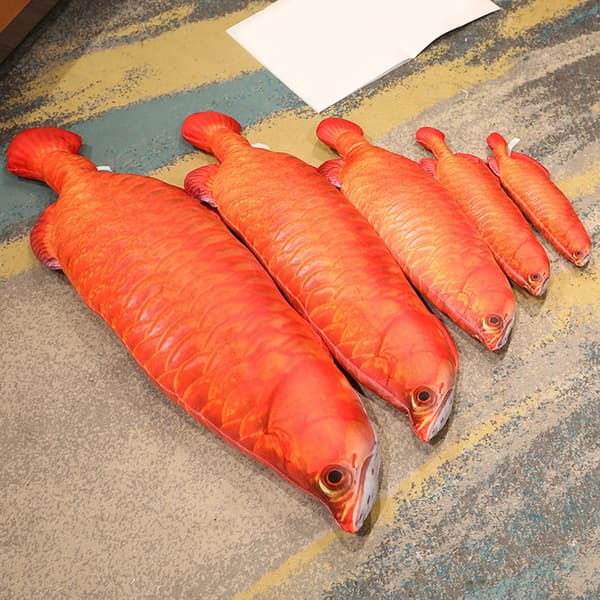Fisk plysch leksak Gyllene Arowana soffa prydnad fyllda havet kudde Red 80 cm