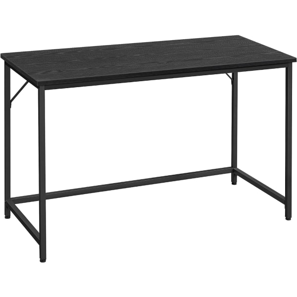 Vasagle työpöytä, pieni tietokonepöytä, työpöytä, 60 x 120 x 75 cm, metallirunko, musta