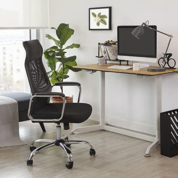 SONGMICS Kontorstol Mesh Skrivebordsstol Ergonomisk Computerstol Sort