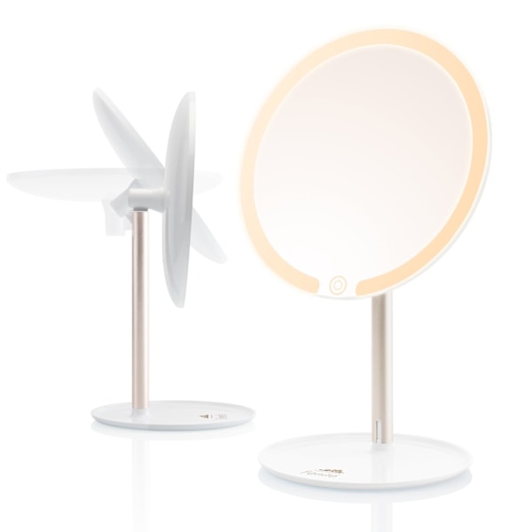 ETA Fenité Make Up Spegel med ljus – 90° justerbar – Ø 17,8 cm – Vit