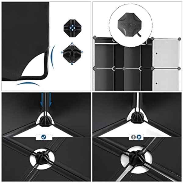 SONGMICS-vaatekaappi, jossa 2 vaatetankoa, 180 x 145 x 37 cm, musta, 143 x 178 x 36 cm