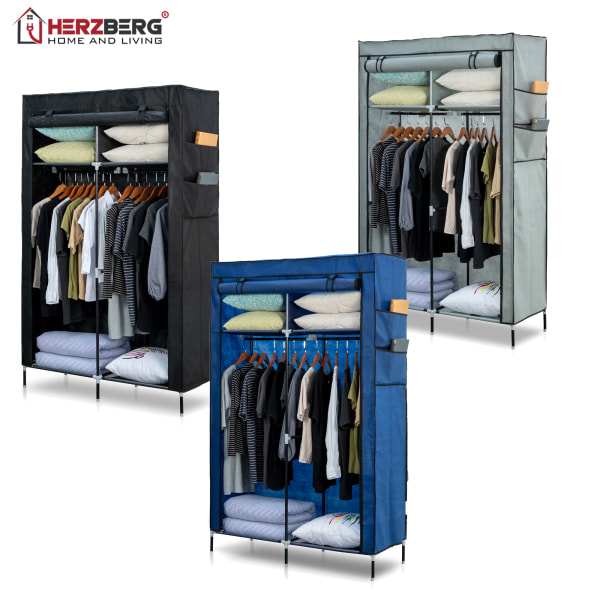 Herzberg HG-8012: Förvaring garderob grå