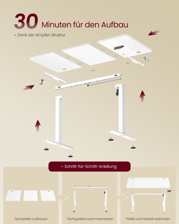 Stående skrivebord Højdejusterbart computerbord 120 x 60 cm