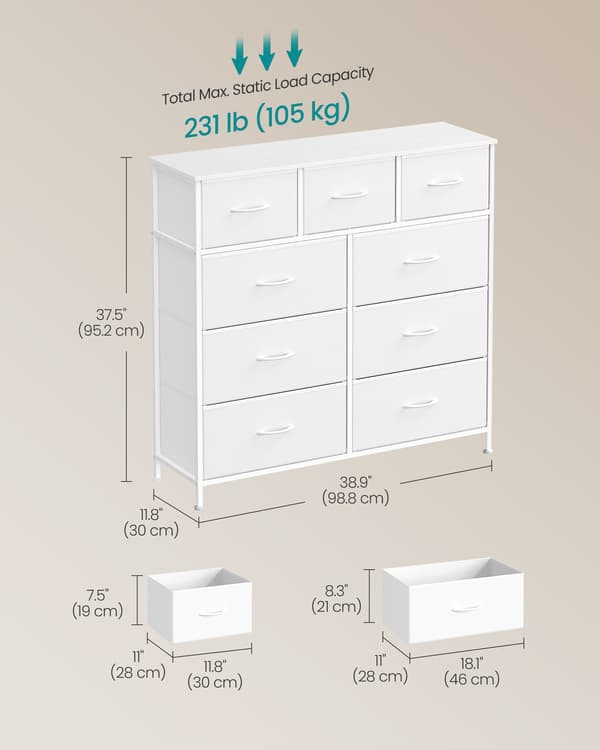 Kommode, Opbevaringsenhed, Stål, til Soveværelse, Garderobe