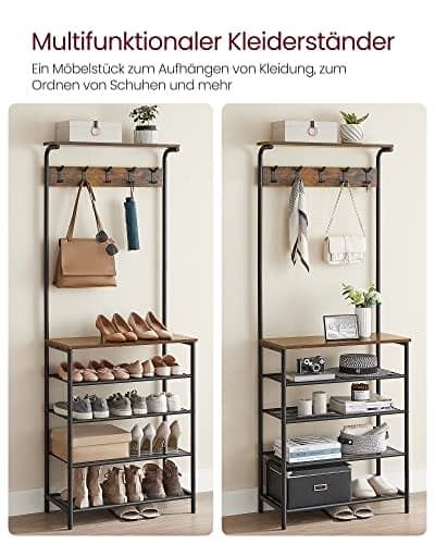 Vasagle vaaterake, teollinen, rustiikki ruskea ja musta