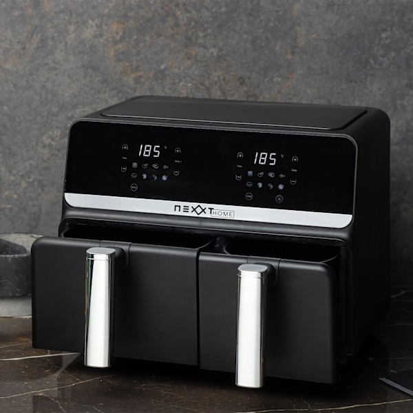Nexxt Kaksois Airfryer – Kuumailmakeitin – 5,5 + 3,5 litraa – Kosketusnäyttö – Musta