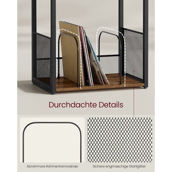 Pladespillerstativ, sidebord med 3 niveauer