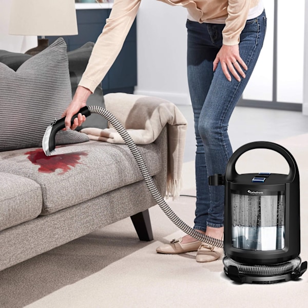 TurboTronic AQV600 Bærbar tæppe- og møbelrenser – AquaVac – 400W – Sort