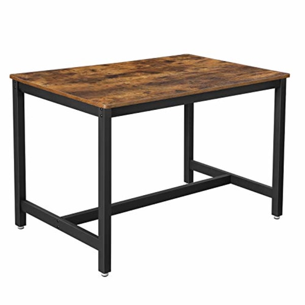 VASAGLE ruokapöytä 4 hengelle, keittiön pöytä, 120 x 75 x 75 cm, rustiikki ruskea ja musta