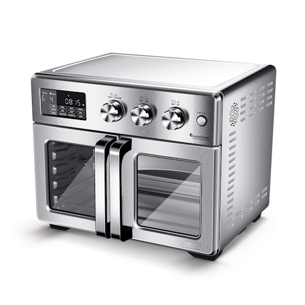 TurboTronic Airfryer XXL ja uuni – Kaksoisovet - 32 litraa – Hopea