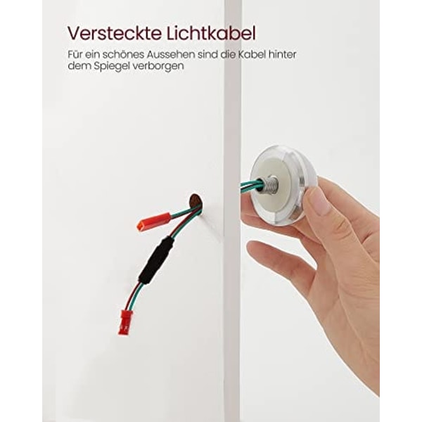 Toiletbord med Spejl og Pærer, Kosmetisk Bord med 2 Skuffer og 3 Åbne Rum, Toiletbord til Makeup, Moderne, Hvidt