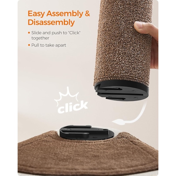 Feandrea Clickat Cat Tree, Modern Cat Tower, Cat House, Havregryn Brun och Kaffe Brun