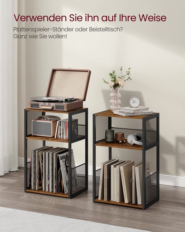 Pladespillerstativ, sidebord med 3 niveauer