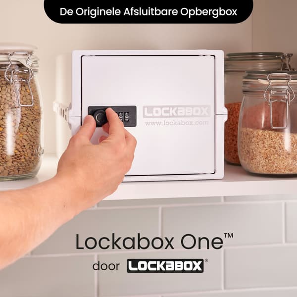 Lockabox One™ Låsbar medicinboks - Opbevaringsboks med kodelås – Hvid