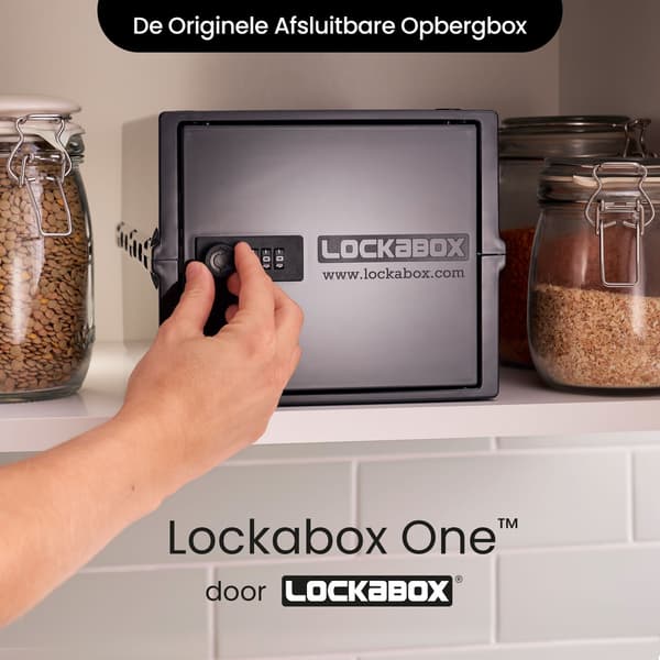 Lockabox One™ Låsbart medicinskåp – Förvaringsbox med kodlås – Svart