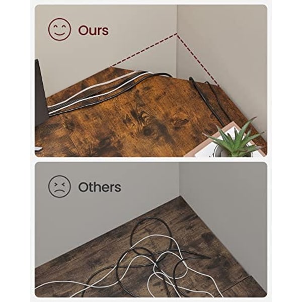 Vasagle computer desk, L-shaped corner desk, workstation, rustic brown and black