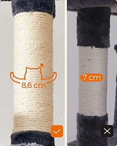 FEANDREA kattträd, XXL Cat Condo, 164 cm, Smoky Grey