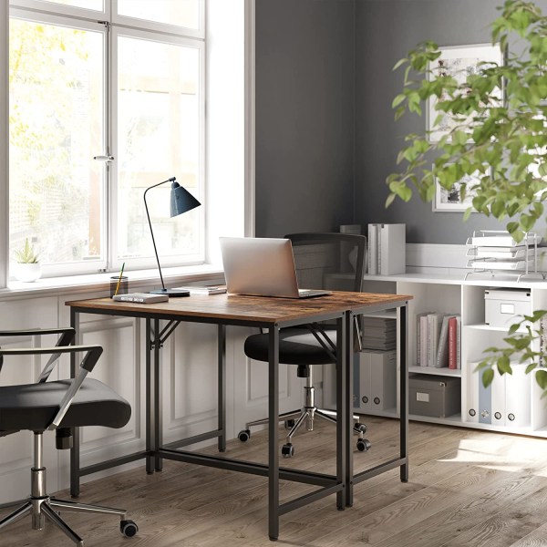 Vasagle datorskrivbord, skrivbord, litet kontorsbord, 50 x 100 x 75 cm, brun och svart