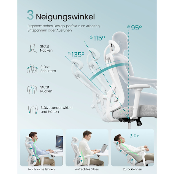 Ergonomisk kontorsstol, skrivbordsstol, datorstol