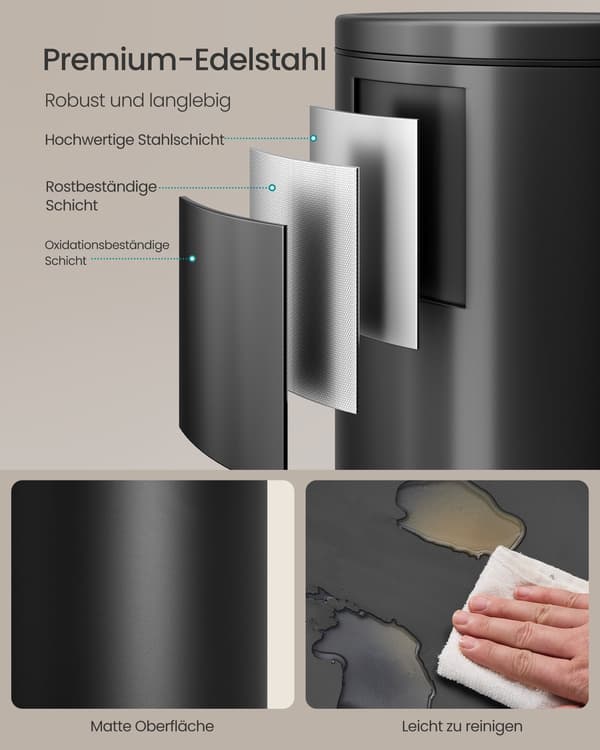 30L Rund Papperskorg, Metall