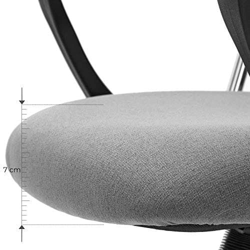 SONGMICS Kontorstol, ergonomisk drejestol Polstret sæde, grå