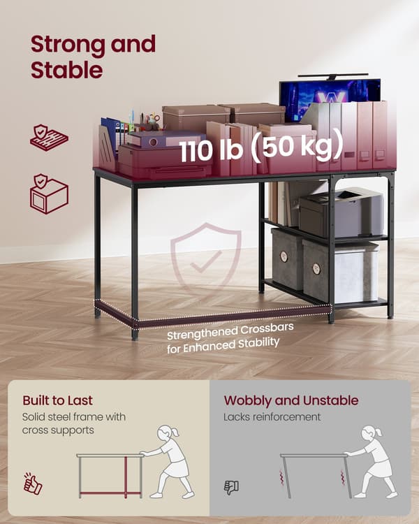 L-formet computerbord, hjørneskrivebord med opbevaring, 120 x 80 cm
