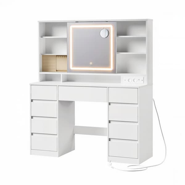Makeupbord med spejl og LED-lys