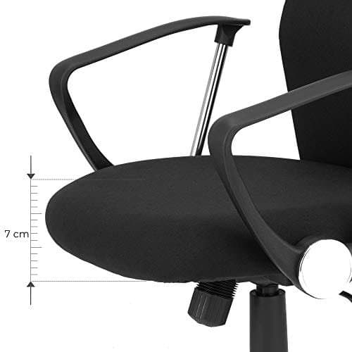 SONGMICS Kontorstol, Ergonomisk Swivel Chair Vadderad sits, sort