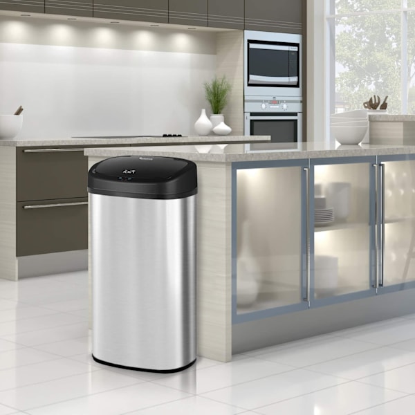 TurboTronic SB68 Skraldespand med sensor - 68 liter - Sort/Rustfrit stål