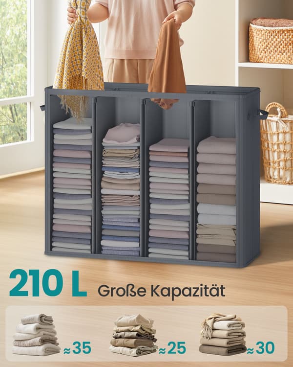 Tvättkorg med 4 fack, 210 l