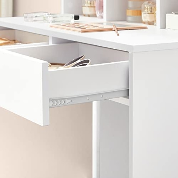 Vasagle meikkipöytä Vanity Table 9 LED-lampulla ja peilillä, Moderni valkoinen