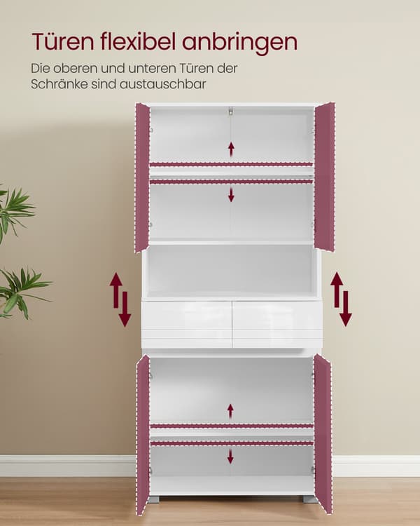 Badeværelsesskab med 2 skuffer 30 x 60 x 170 cm
