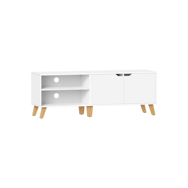 TV-skab til TV op til 65 tommer, 140 cm bredt TV-bord med 2 døre, hvid