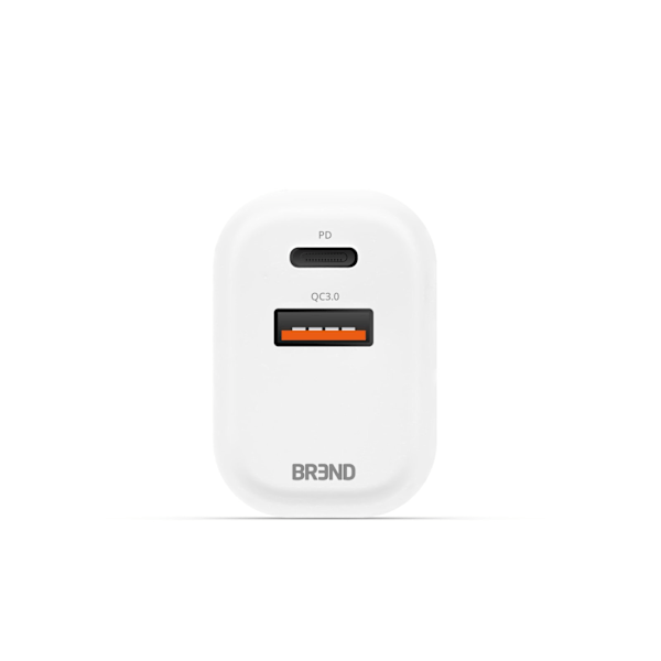 BREND BR-2212 Hurtiglader - Hurtigopladningsadapter - USB og USB-C-tilslutning