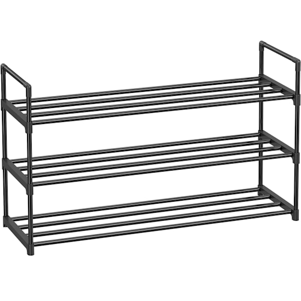 Songmics 3-lags skoreol, skoopbevaringsenhed, metalopbevaringsstativ, 30 x 92 x 54 cm, sort