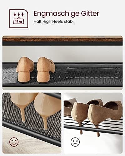 Vasagle Coat Rack Stand, Industrial, Rustic Brown och Svart