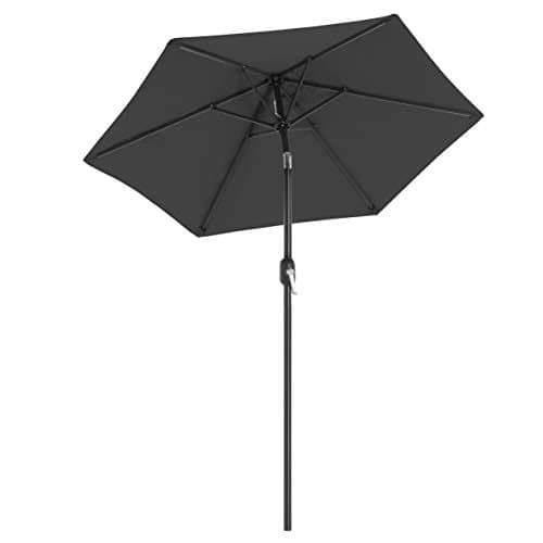 SONGMICS 197 cm haveparaply, UPF 50+, solbeskyttelse, grå