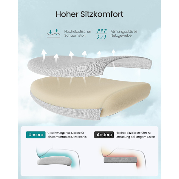 Ergonomisk kontorstol, skrivebordsstol, computerstol
