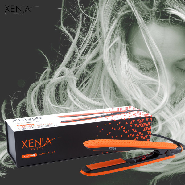Xenia Paris orange silikon hår plattång