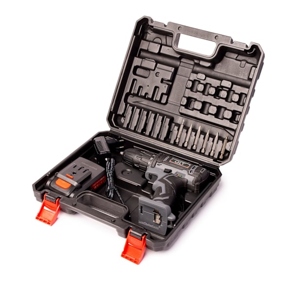 QLT Boremaskine med Bits, Batteri og Opbevaringstaske – 21V