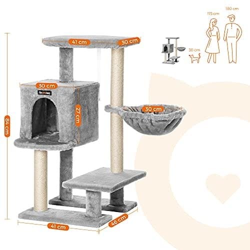 Cat Tree, Small Cat Condo 84 Cm, Katttorn, Ljusgrå