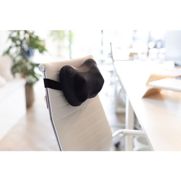 QLT Sähköinen Hierontalaite Selälle – Shiatsu-hierontatyyny – 4 Hierontarullaa