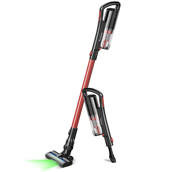 TurboTronic LZ6 Johdoton varsi-imuri laserilla ja rikkaimurilla - Punainen