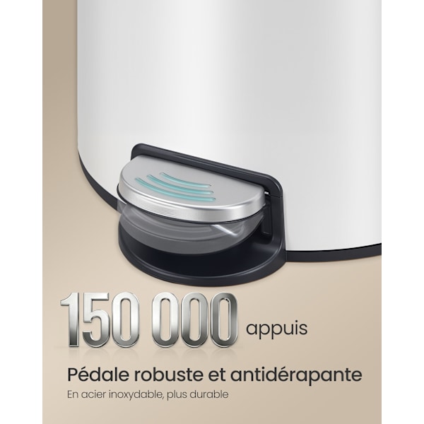 Rund papperskorg med 15 påsar, 20 l