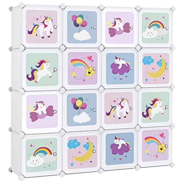 Songmics Cube Reol Multifunktionsskab, børnesko Legetøj 123 x 31 x 123 cm Hvid