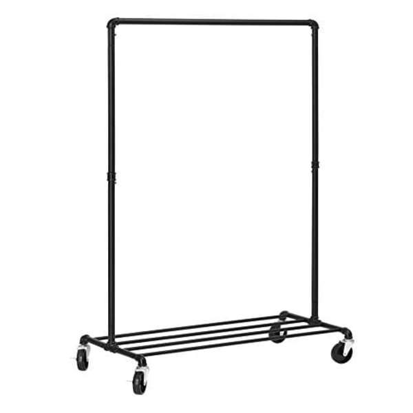 Songmics Heavy Duty Metal Tøjstativ på hjul, holder 90 kg, sort