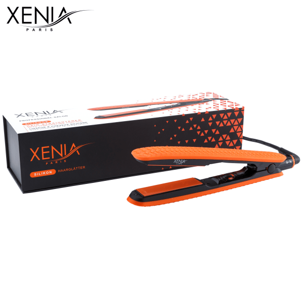 Xenia Paris orange silikon hår plattång