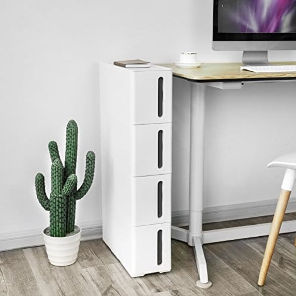 Songmics Plast opbevaringskasser, smal opbevaringsvogn